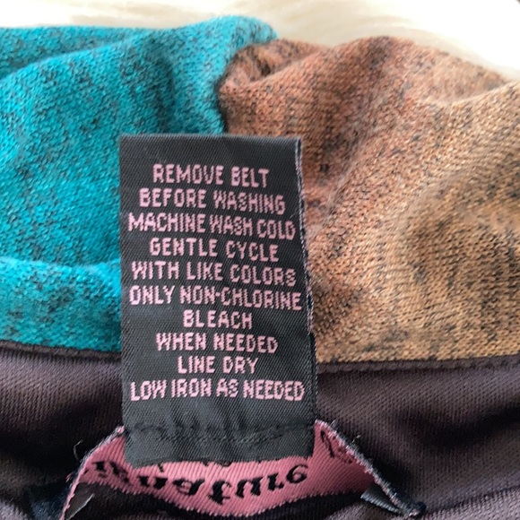 Signature by Bobbi Bee brown blue sweater cowl neck midi short sleeved dress - Picture 8 of 17